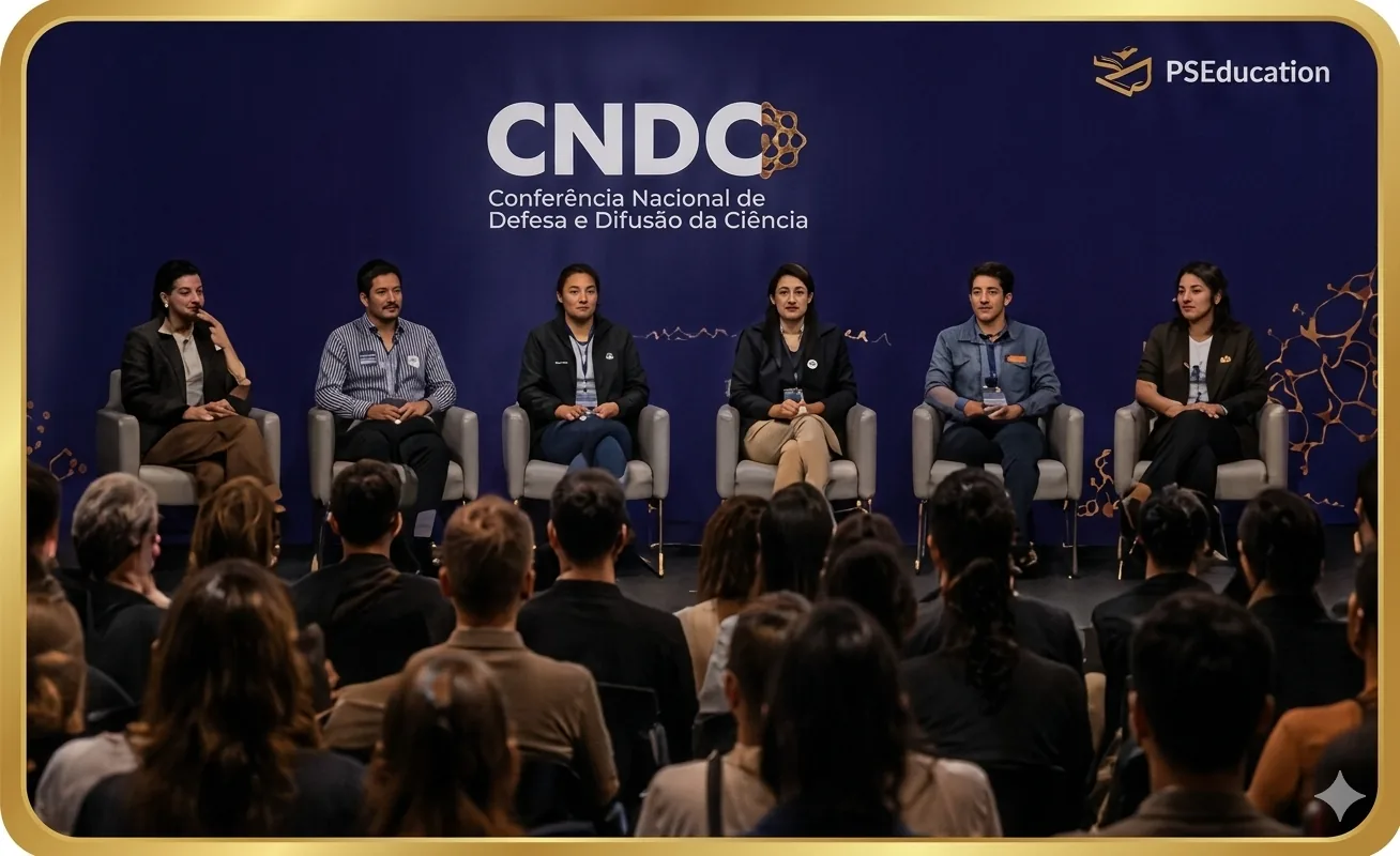 Auditório com participantes em uma conferência científica